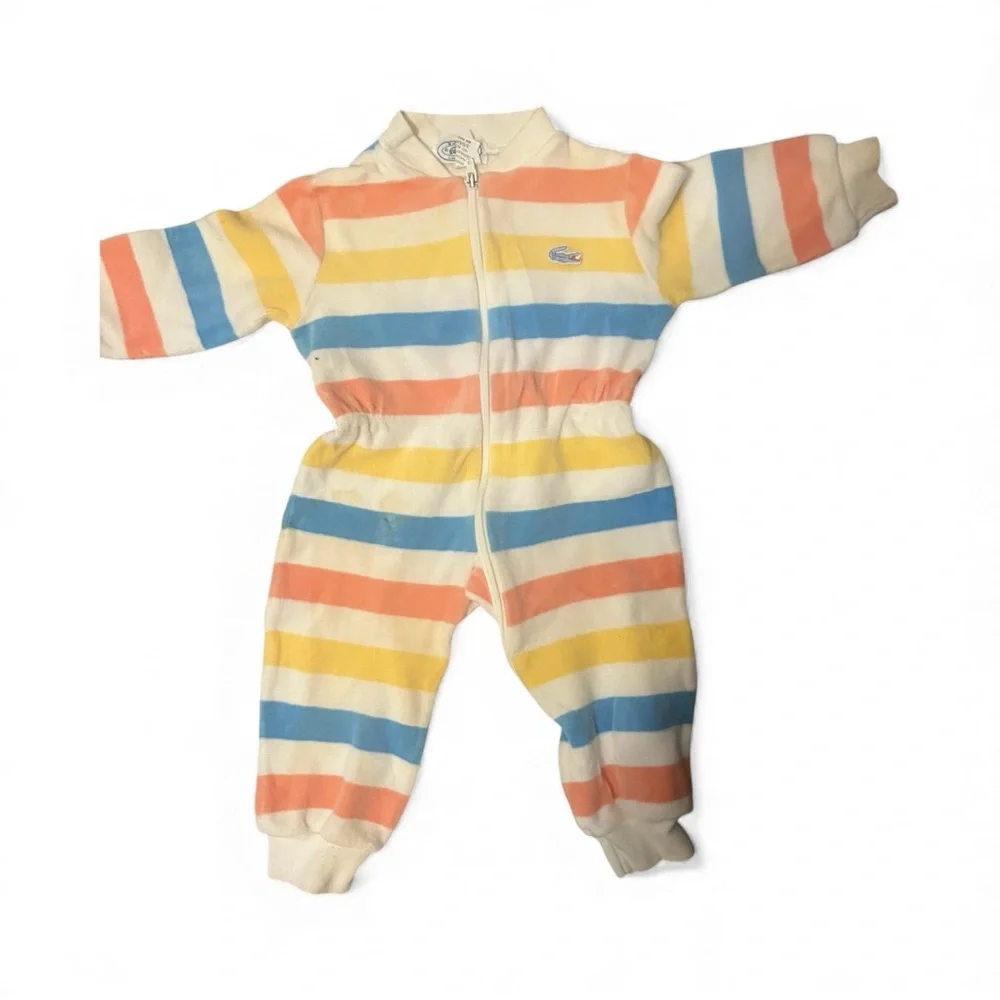 Vintage Izod Lacoste stripe terry onesie